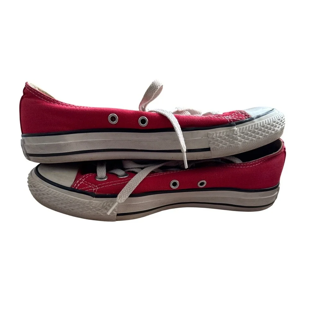 Converse Chuck Taylor All‎ Star Low Top Sneakers Red Canvas Mens 5 Womens 7 - Picture 6 of 6